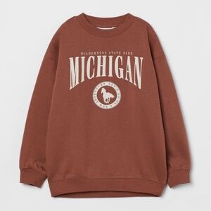 Brown H&M Michigan Sweater (little bit of Discoloration on logo)